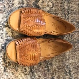Tan huarache sandals